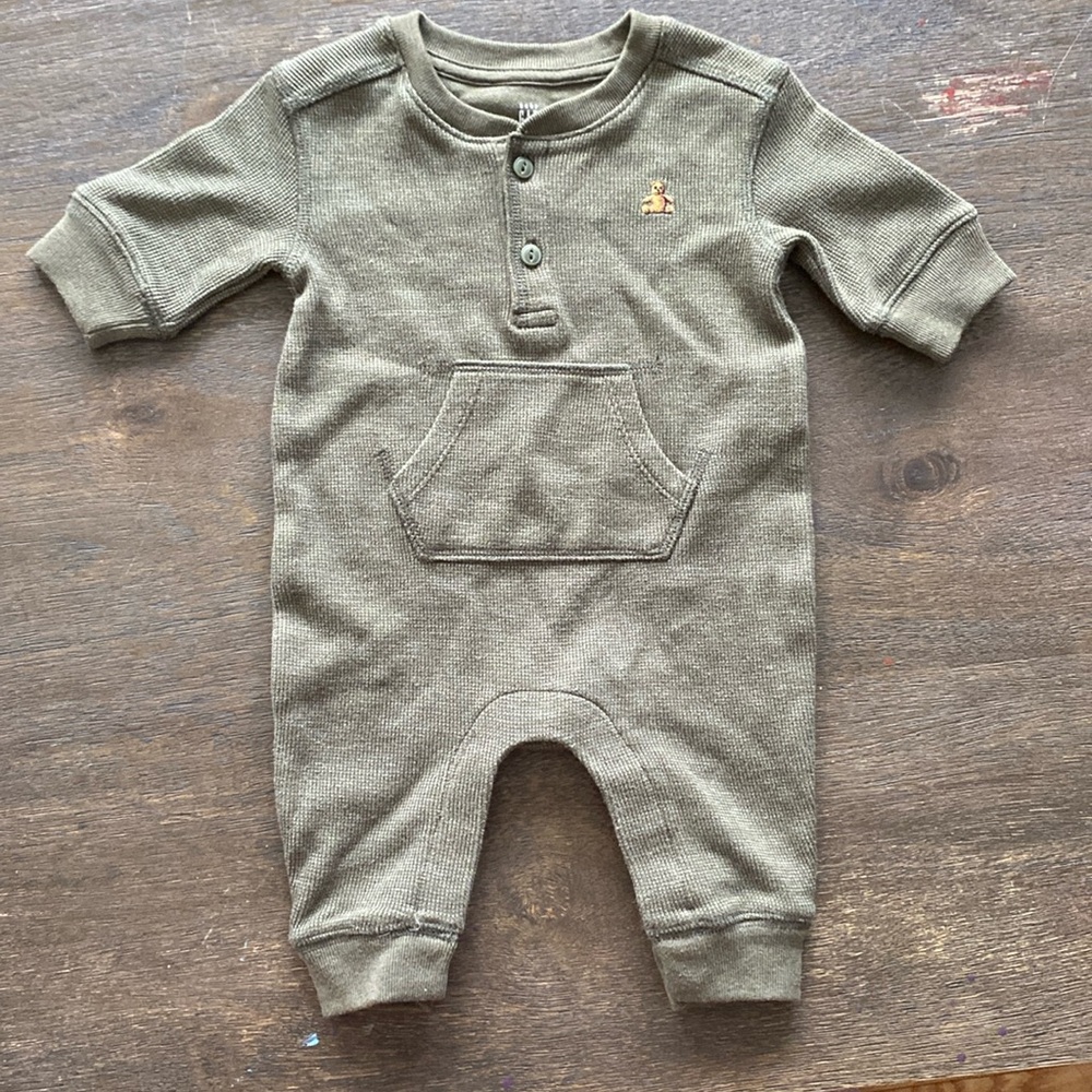 Olive green long sleeve romper
